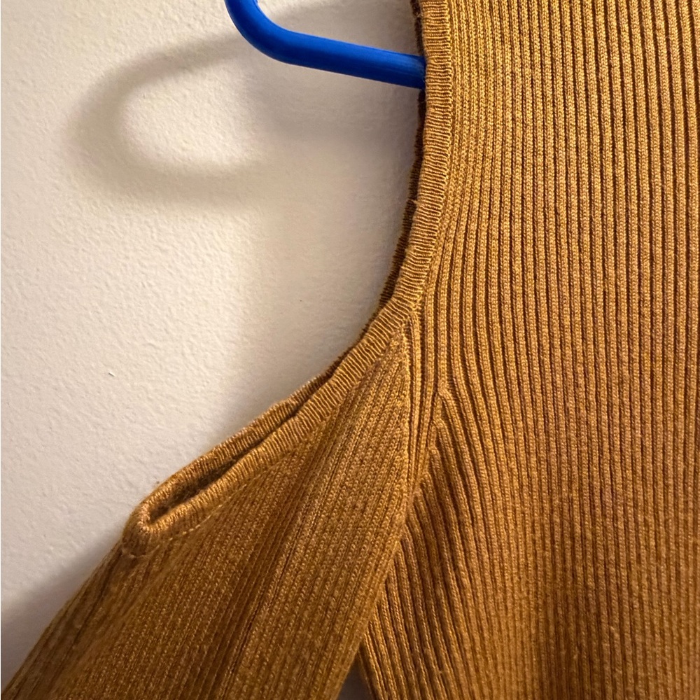 Ambiance Mustard Ribbed Knit Top - Picture 2 of 4